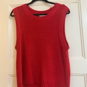 Marled Vibrant Red Knit Top